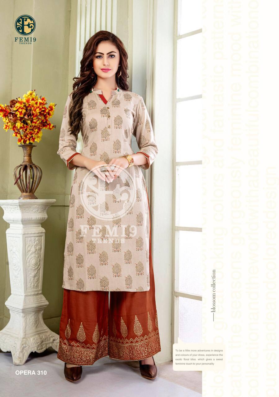 Opera Vol-3 Femi9Trends Rayon Interlock Palazzo Kurti Opera Vol-3 Femi9Trends Rayon Interlock Palazzo Kurti